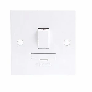 Image of KnightsBridge 13A White Switched Connection Unit DP Fused and Flex Outlet Electric Wall Plate