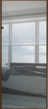 Image of Wickes Sliding Wardrobe Door Walnut Frame Mirror - 2220 x 762mm