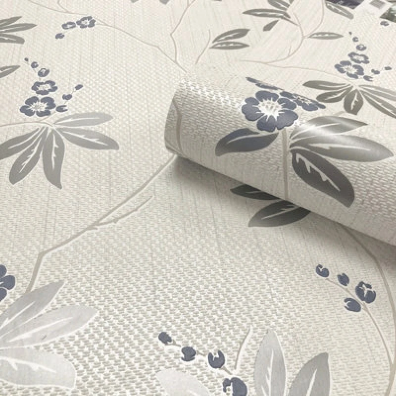 Image of Belgravia Decor Amelie Blossom White/navy Wallpaper
