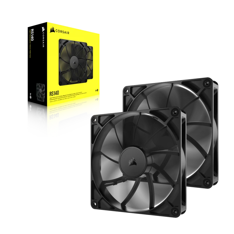Image of Corsair RS140 140mm PWM Dual Pack of Chassis Fans in Black