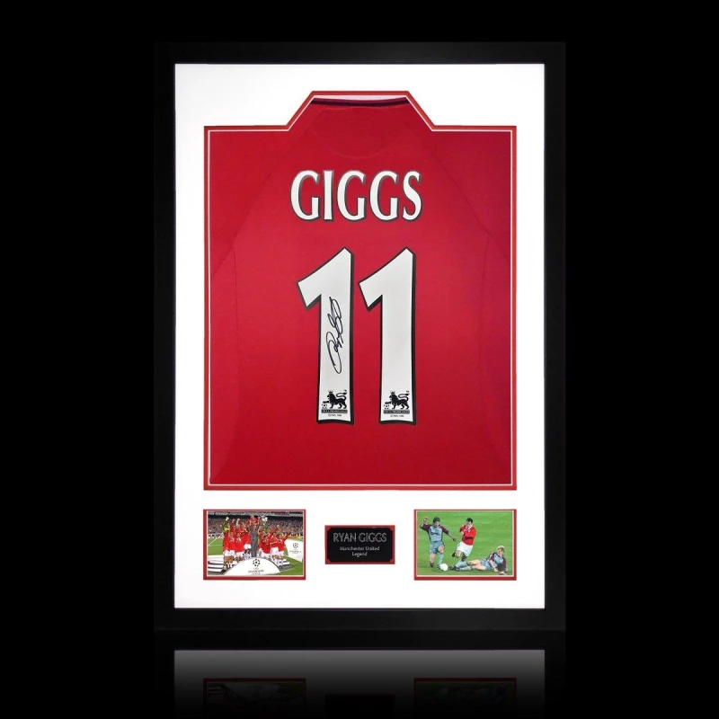 Image of The Fan Cave Ryan Giggs Signed Manchester United Shirt Premium Red unisex 850mm x 60
