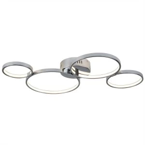 Image of Integrated LED Flush Ceiling Light Chrome
