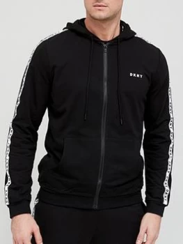 Image of DKNY Kings Long Sleeve Hooded Top - Black Size M Men