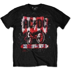Image of AC/DC - We Salute You Bold Unisex Large T-Shirt - Black