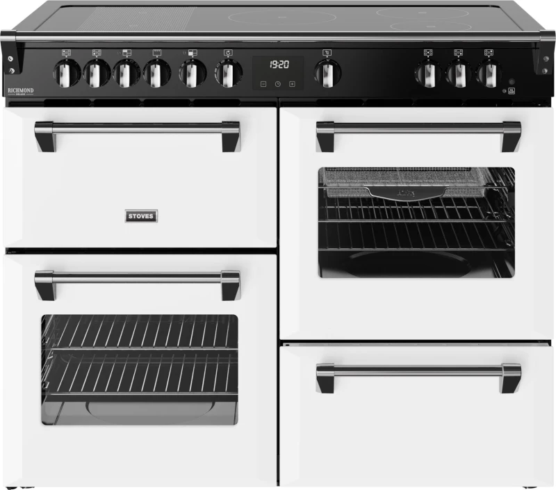 Image of Stoves Richmond Deluxe 110Ei RTY 110cm wide Electric Range Cooker with Induction Hob - Ice White - A Rated