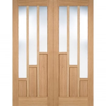 Image of Coventry Internal Glazed Unfinished Oak 3 Lite Pair Doors - 1372 x 1981mm