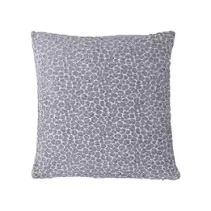 Image of Riva Home Chenille Leopard Print Cushion Cover (One Size) (Silver Grey/White)