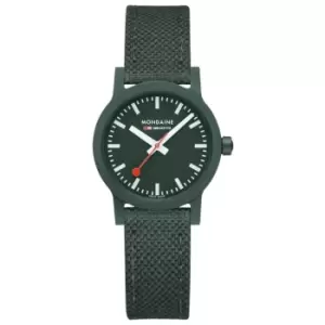 Image of Mondaine Essence Quartz Green Dial Green Recycled Textile Strap Ladies Watch MS1.32160.LF