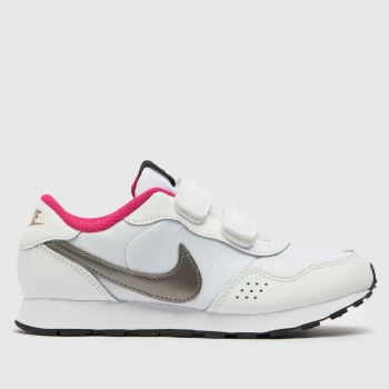 Image of Nike White & Grey Md Valiant Girls Junior Trainers