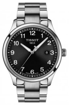 Image of Tissot Mens XL Classic Stainless Steel Bracelet Black Watch