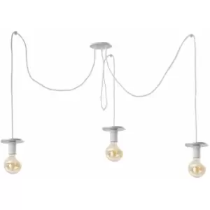 Image of Keter Saturn Cluster Pendant Ceiling Light Silver, 3x E27