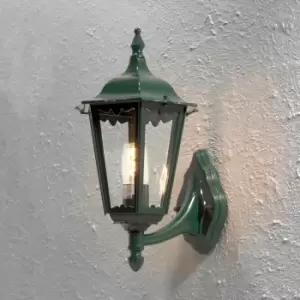 Image of Firenze Outdoor Classic Large Lantern Up Wall Light - Shiny Green, IP43