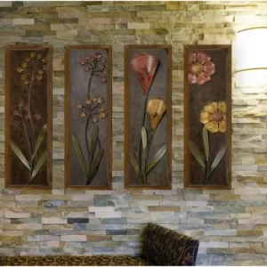 Image of KZM384 Multicolor Decorative Framed MDF Painting (4 Pieces)