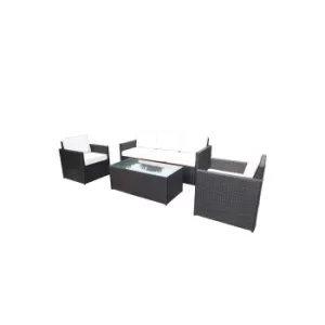 Image of Berlin Black 5 Seater Sofa Set