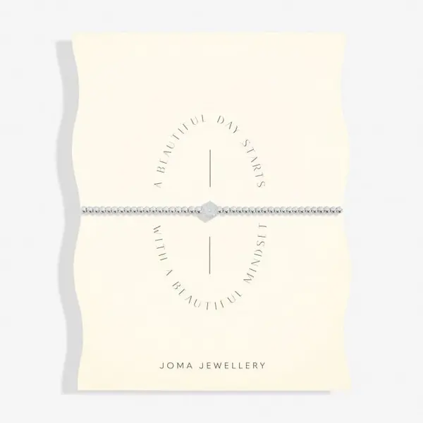 Image of A Beautiful Day Starts A Beautiful Mindset Silver 17.5cm Bracelet 6781