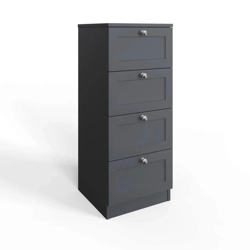 Image of FWStyle FWStyle Dark Matt Grey 4 Drawer Chest Of Drawers Grey One Size Unisex 5056413129277