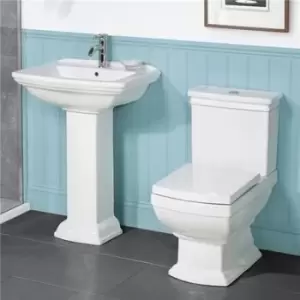Image of Line Traditional Close Coupled Toilet and Full Pedestal Bathroom Suite