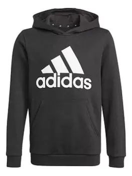 Image of Boys, adidas Junior Big Logo Overhead Hoodie - Black/White, Size 13-14 Years