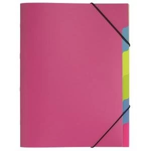 Image of Pagna A4 5 Compartment Sorting File Dark Pink Pack of 10 4180334