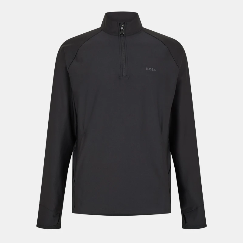 Image of Boss Mens Active 1/4 Zip Fleece Black male S