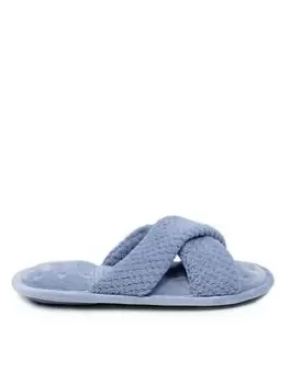 Image of TOTES Totes Popcorn Crossover Open Toe, Blue, Size 7, Women