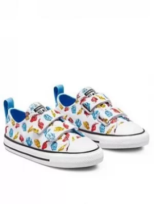 Image of Converse Chuck Taylor All Star Mini Dinosaurs 2v Ox Infant Trainer, White/Red, Size 8