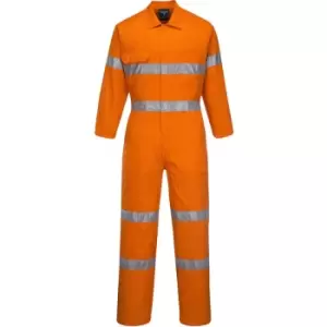 Image of Yoko Hi-Vis Polycotton Coverall / Mens Workwear (Pack of 2) (M) (Hi Vis Orange) - Hi Vis Orange