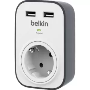 Image of Belkin BSV103vf Surge protection in-line connector + USB White, Grey