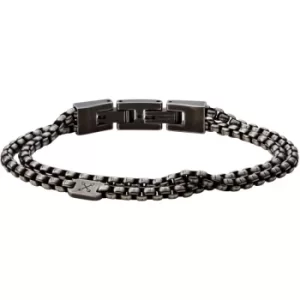 Image of Fossil Vintage Casual Adventurer Silver-Tone Stainless Steel Chain Bracelet