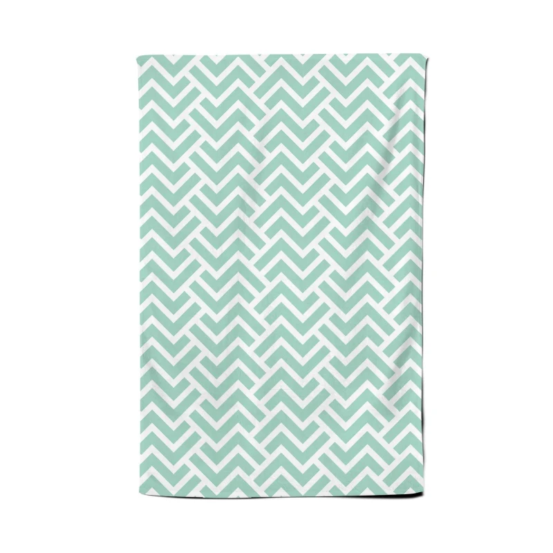 Image of Warren Reed - Designer Green Geometric Pattern Tea Towel Green Unisex
