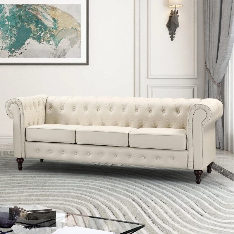 Image of Artemis Home Richland 3 Seat Sofa in Cream Cream Unisex