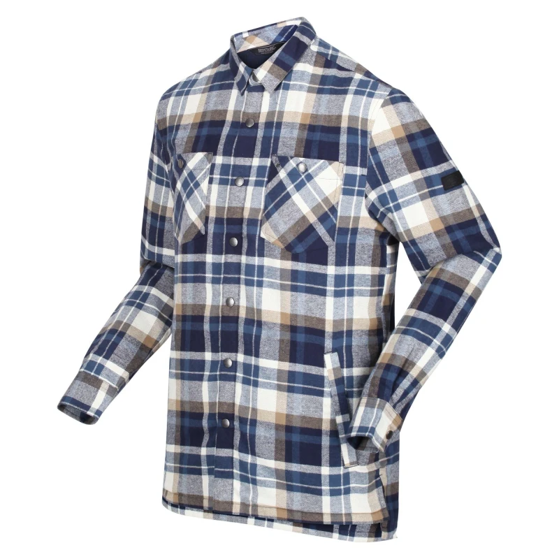 Image of Regatta Cotton 'Thamos' Fleece Shirt Navy