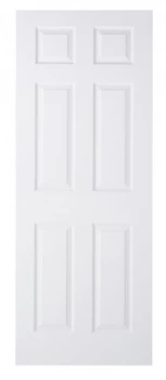 Image of Wickes Woburn Internal White Primed Grained 6 Panel Moulded Door - 2040 x 726 mm