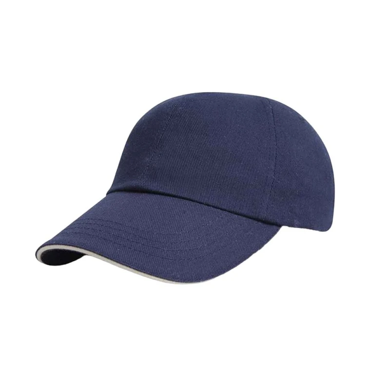 Image of Result Heavy Brushed Cotton Low Profile Baseball Cap in Navy Navy Unisex One Size