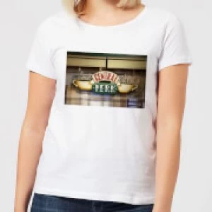 Image of Friends Central Perk Coffee Sign Womens T-Shirt - White - 4XL