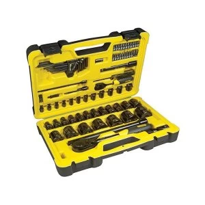 Image of Stanley Tools Tech 3 Socket Set of 78 1/4in & 1/2in Drive