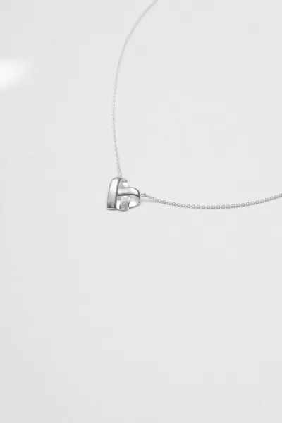 Image of Recycled Sterling Silver 925 Knotted Heart Pendant Necklace