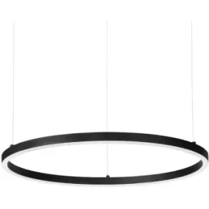 Image of Ideal Lux ORACLE Slim Non-Dim Round 90cm Integrated LED Pendant Ceiling Light Black, 4000K