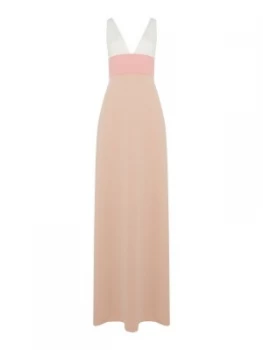 Image of Jill Jill Stuart V neck colour block gown Pink