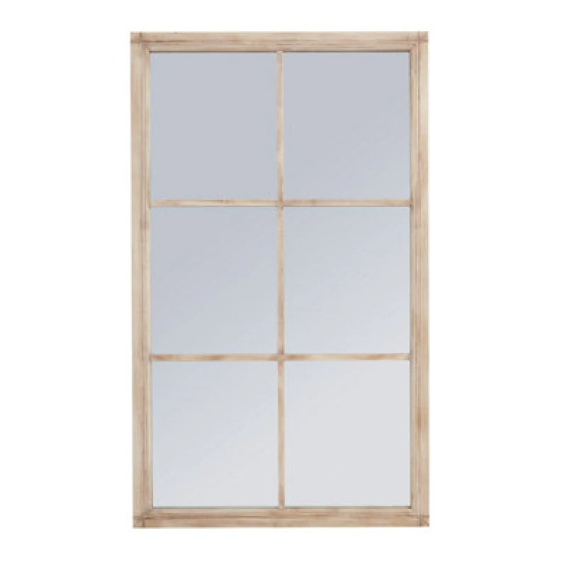 Image of Hill Interiors Washed Wood Large Window Mirror