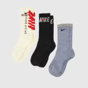 Image of Nike Multi Everyday Plus Crew Sock 3 Pack