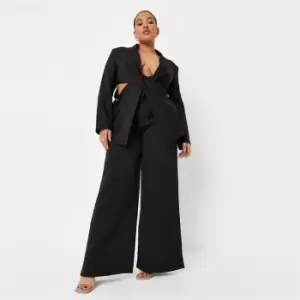 Image of Missguided Plus Tailored Wide Leg Trousers - Black