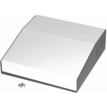 Image of 500-0930 Sloped Enclosure 183x180x58/34mm Steel/Aluminium 2-Tone Grey - Hammond