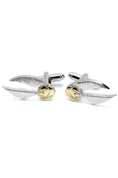 Image of Silver Plated Cufflinks Golden Snitch