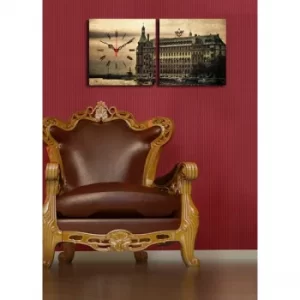 Image of 2P2828CS-5 Multicolor Decorative Canvas Wall Clock (2 Pieces)