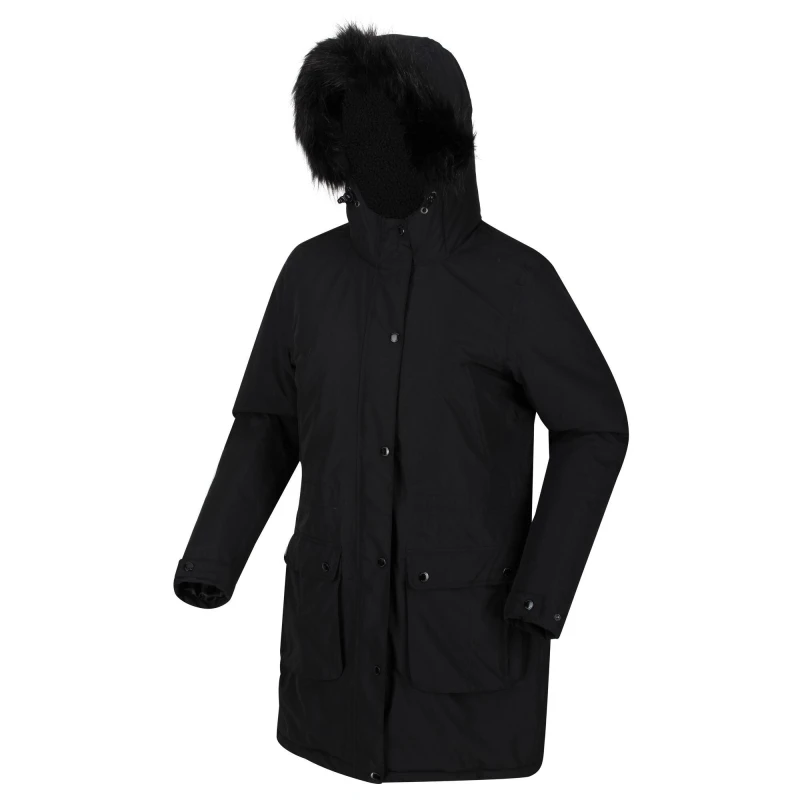 Image of Regatta Womens Voltera Waterproof Insulated Parka Jacket 18 - Bust 43' (109cm) Black RWP345-800-18