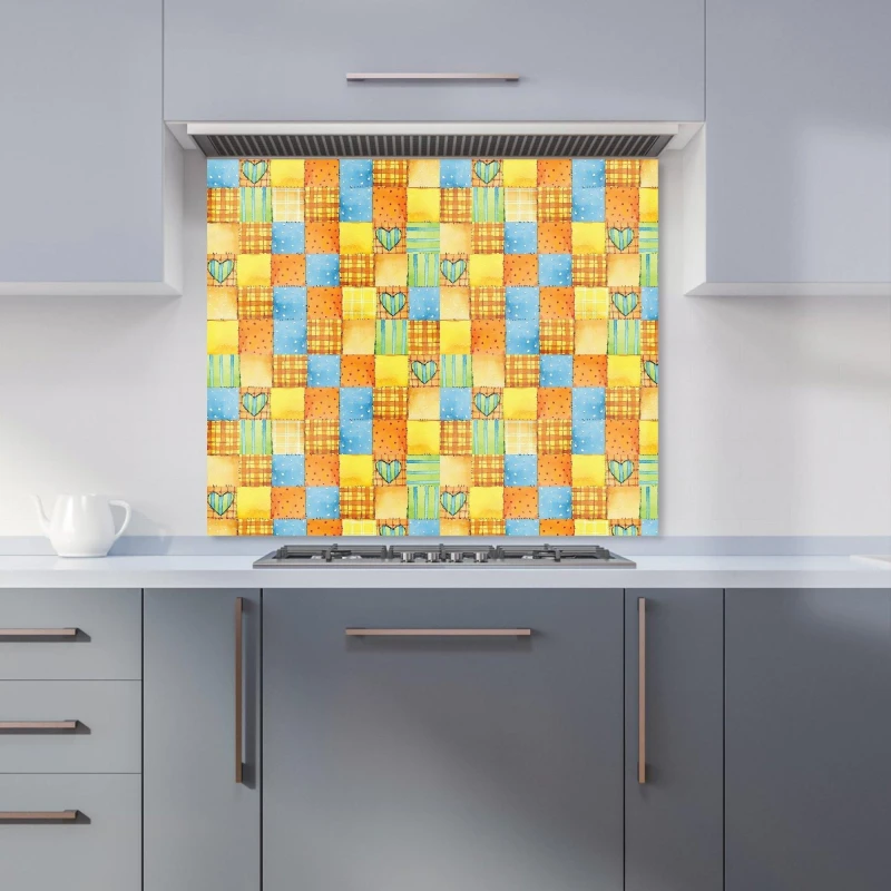Image of Warren Reed - Designer Baby Watercolour Blanket Pattern Kitchen Splashback in Yellow Size: 600mm x 750mm Yellow Unisex 600mm x 750mm