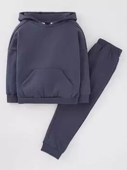 Image of Adidas Infant Hooded Fleece Tracksuit - Dark Blue