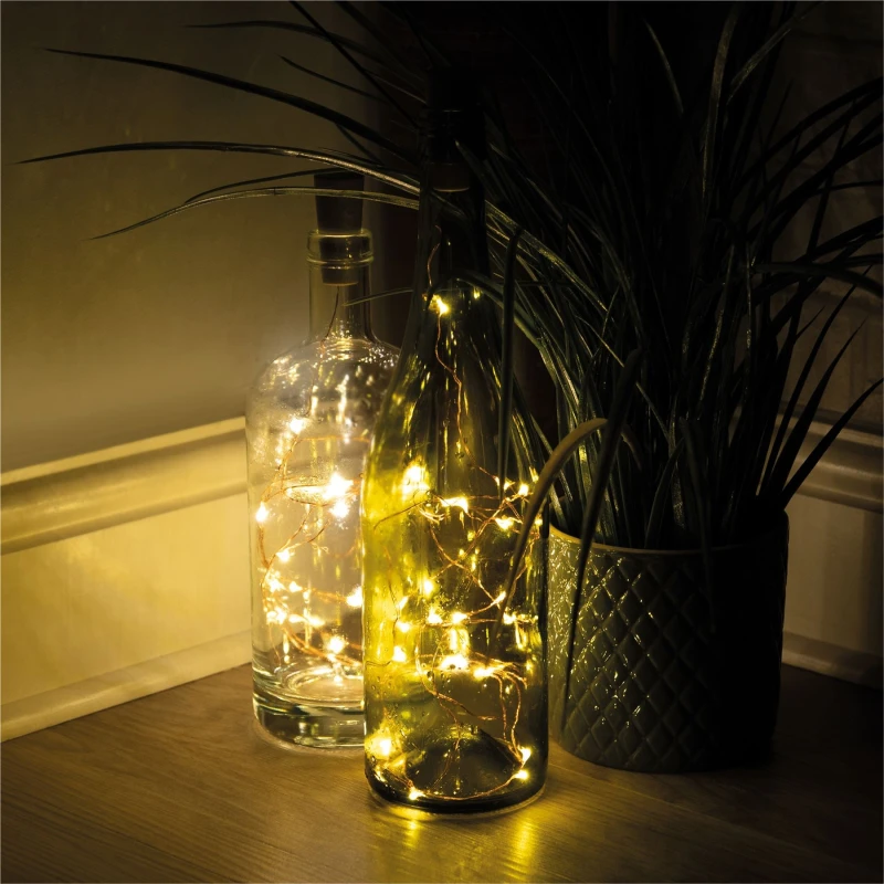 Image of Battery Powered Bottle Wine Cork Stopper String Fairy Light Decor Accessories for Bedroom, Events, Weddings, Parties, 1.... ELV-773076 Fairy Light