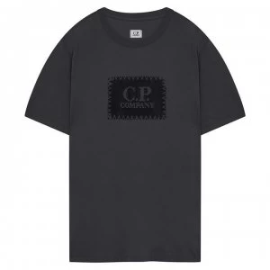 Image of CP COMPANY 30/1 Block Logo T Shirt - Blk/Wht 999